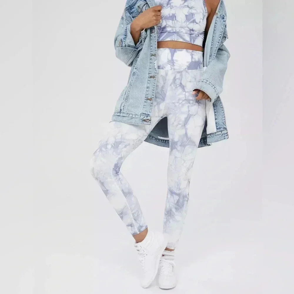 Aerie Offline Seamless Tie Dye High Waisted Leggings Size Large